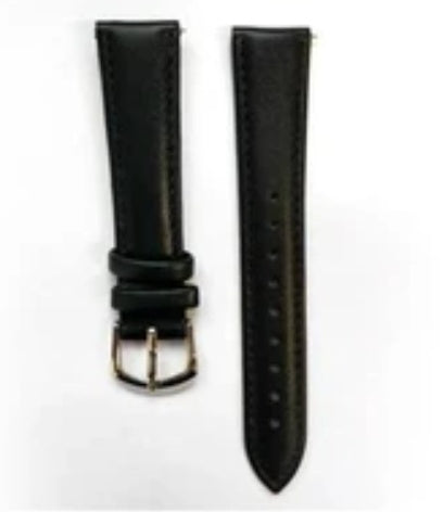 Black leather replacement strap for LUNIVA CARE USA activity tracker with step counter