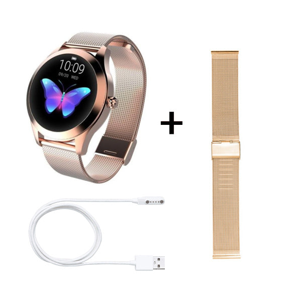 LUNIVA CARE USA smart fitness band with activity tracker with step counter gold mesh strap and USB charger