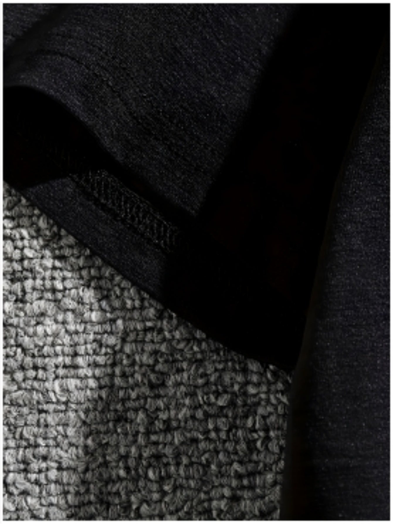 Close-up of black fabric detail on American printed summer t-shirt from LUNIVA CARE USA