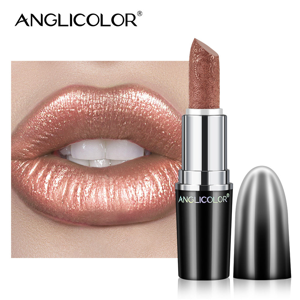 LUNIVA CARE USA smudge-proof lipstick for women in metallic rose gold shade with smooth texture