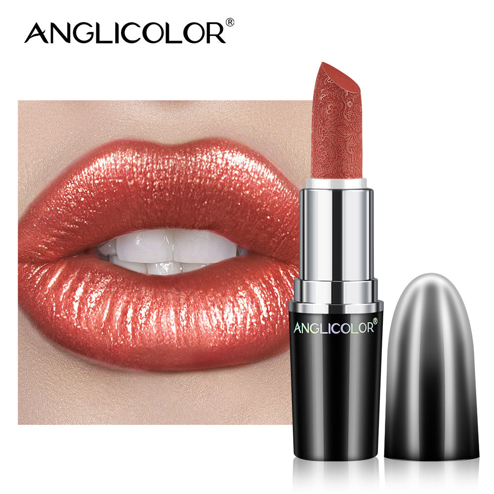 LUNIVA CARE USA smudge-proof lipstick for women in shimmery rose shade with black silver tube