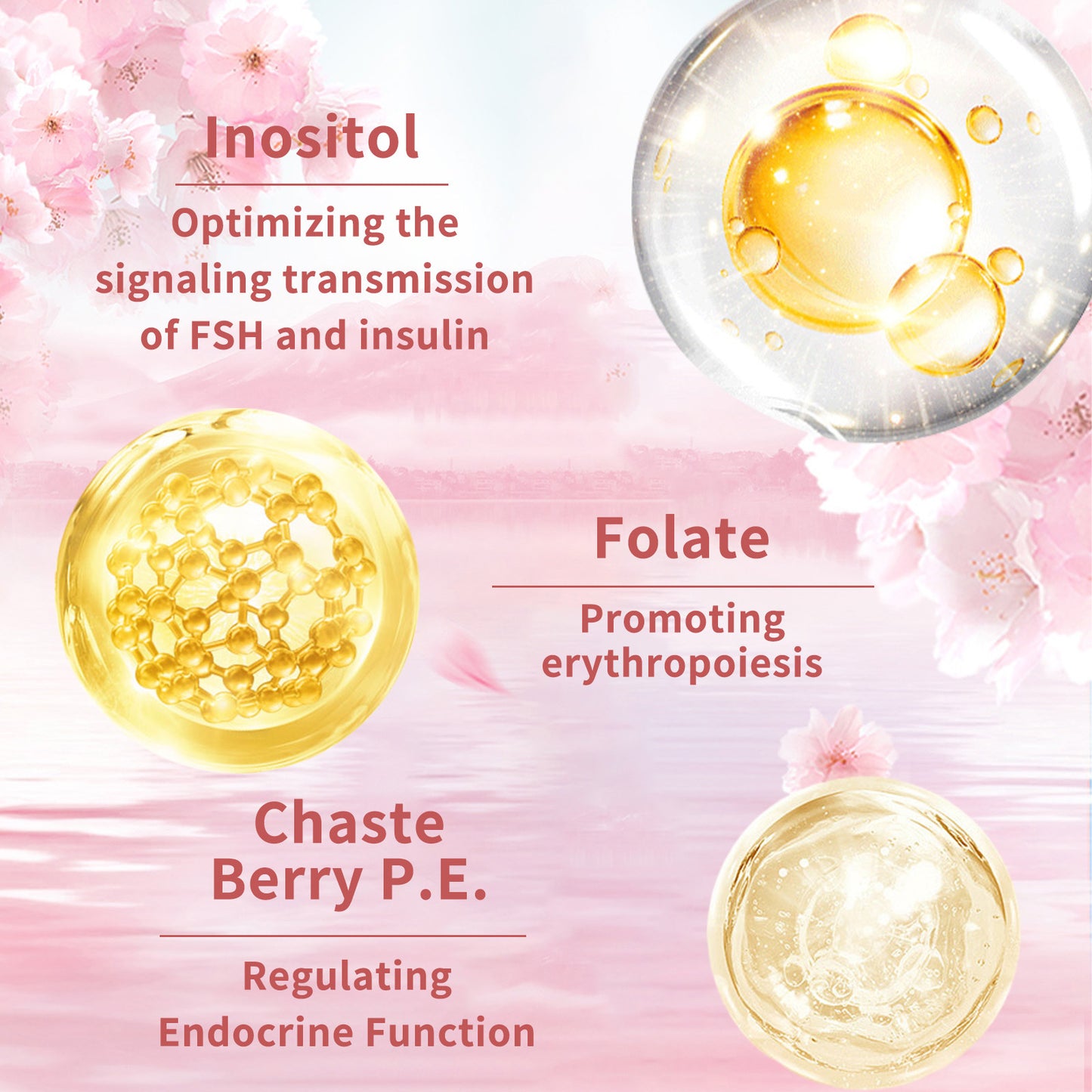 Luniva Care USA glow boosting supplements for radiant skin with Inositol, Folate, and Chaste Berry P.E. benefits