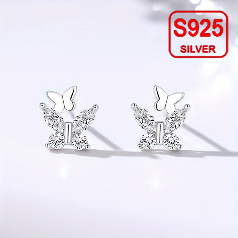 LUNIVA CARE USA 925 silver earrings for sensitive skin butterfly stud sterling silver jewelry