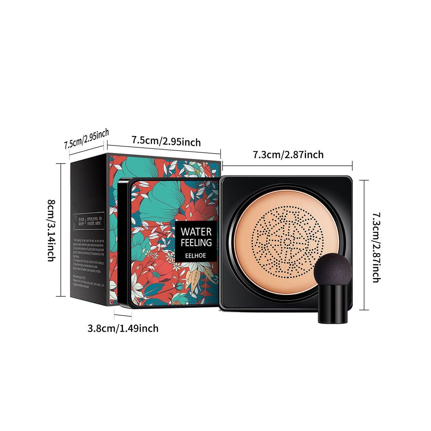 LUNIVA CARE USA hydrating bb cream for dry skin in floral compact with applicator sponge