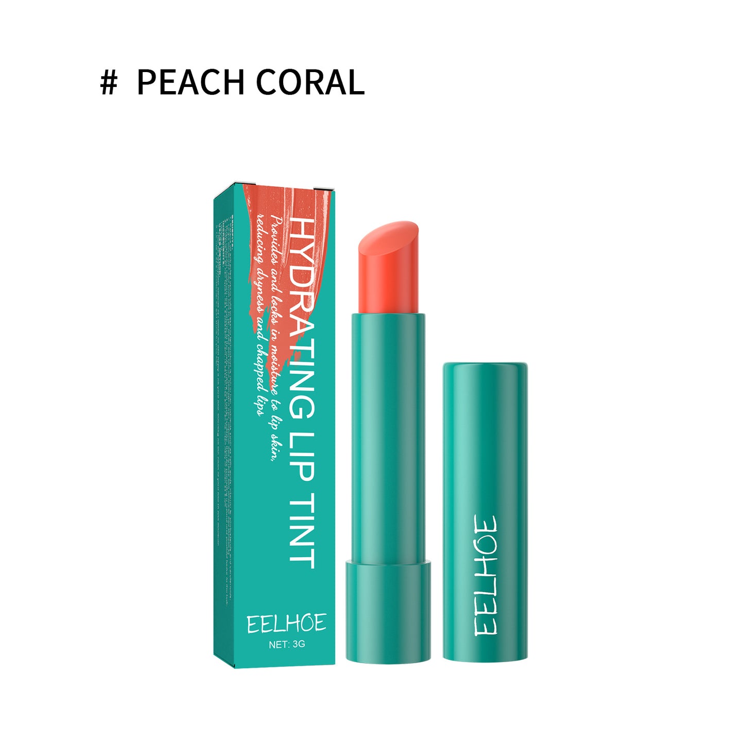 LUNIVA CARE USA moisturizing lip gloss reduces lines in peach coral shade with hydrating lip tint