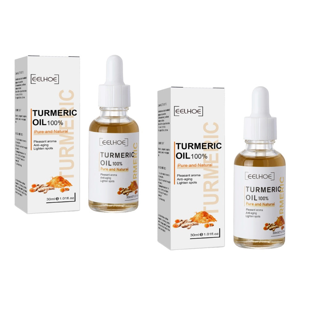 LUNIVA CARE USA turmeric serum for dark spots and acne scars in clear dropper bottle with packaging