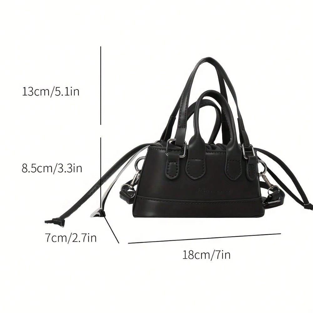 LUNIVA CARE USA elegant top handle clutch bag in black with multiple straps and compact size dimensions
