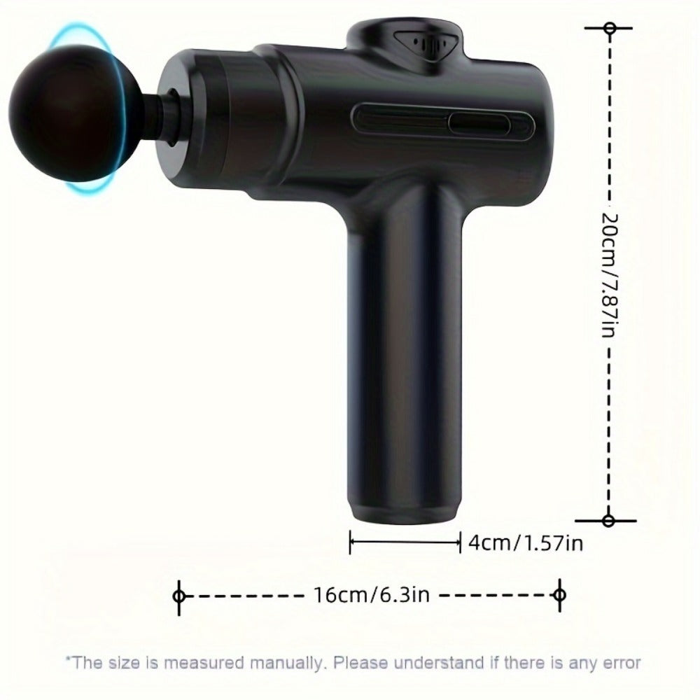 LUNIVA CARE USA black deep tissue massage gun muscle recovery tool with ergonomic handle and rounded head
