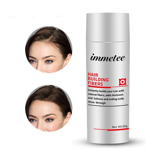 LUNIVA CARE USA immeyee hair thickening fiber concealer bottle with before and after hair fullness results