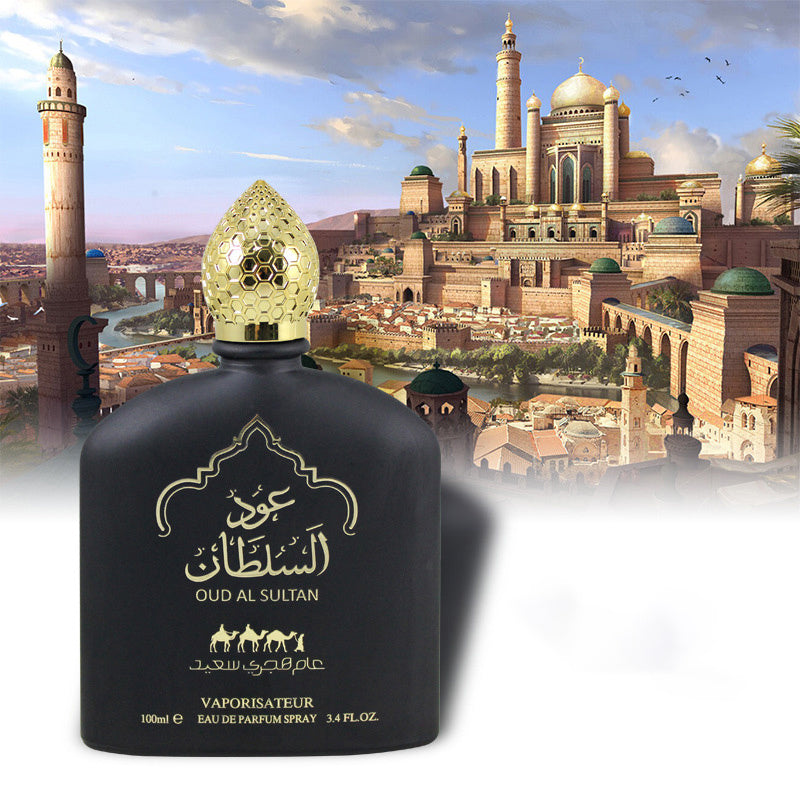 Luniva Care USA Oud Al Sultan unisex perfume black bottle with gold cap Arabic fragrance for daily wear