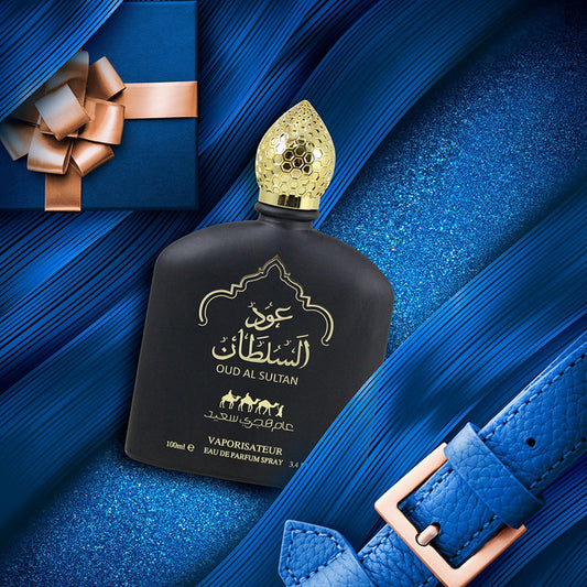 LUNIVA CARE USA Oud Al Sultan unisex Arabic fragrance for daily wear in elegant black and gold bottle