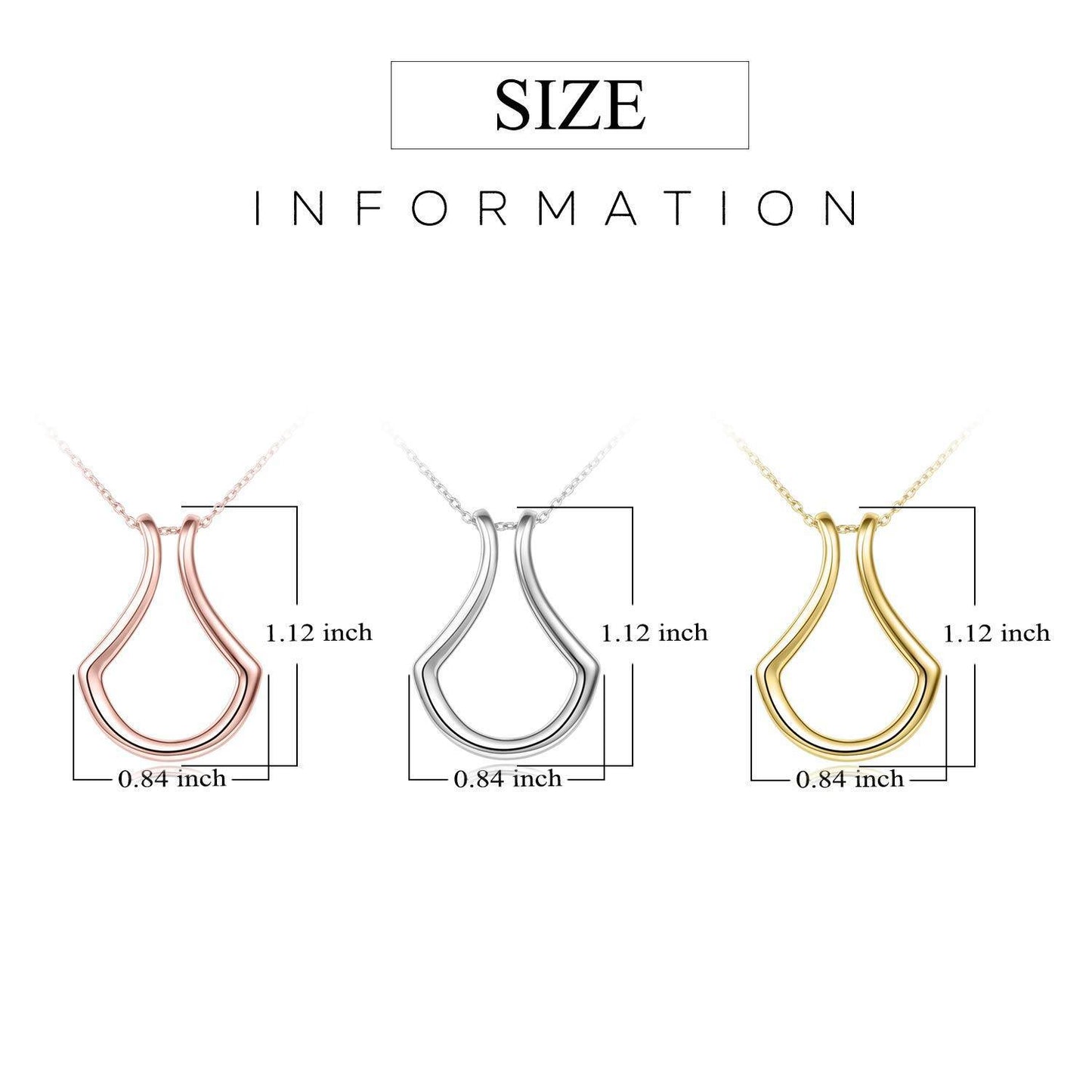 LUNIVA CARE USA elegant jewelry gift for her with rose gold silver and gold pendant necklaces size info