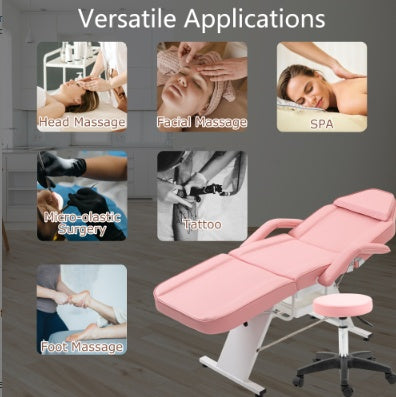 LUNIVA CARE USA professional salon recliner chair in pink for massage tattoo spa and beauty treatments