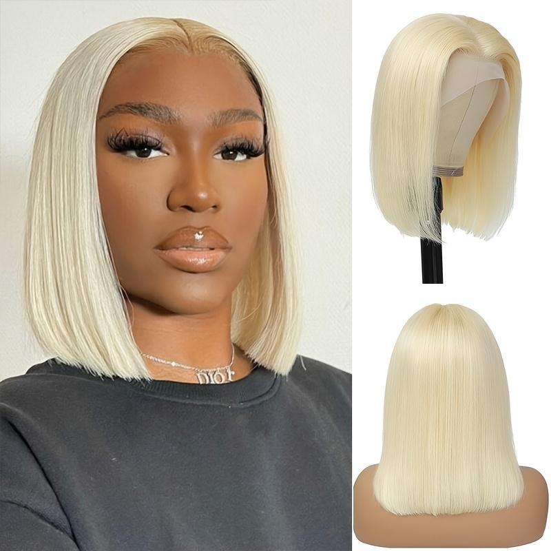 LUNIVA CARE USA realistic short black wig for women synthetic lace closure no-glue wig