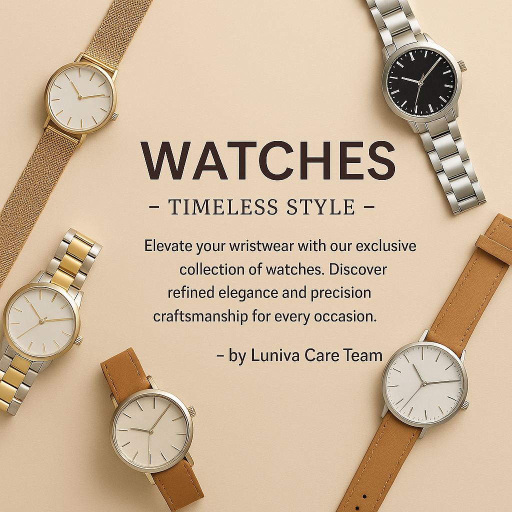 Luxury everyday watches collection featuring elegant leather and metal band timepieces with minimalist and sophisticated designs