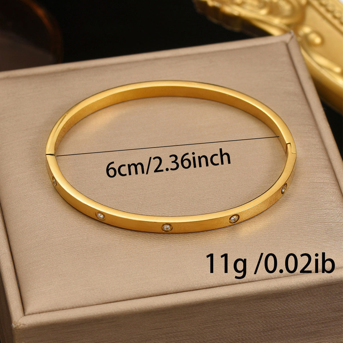 18K gold plated bracelet for women with minimalist design and small stones by LUNIVA CARE USA