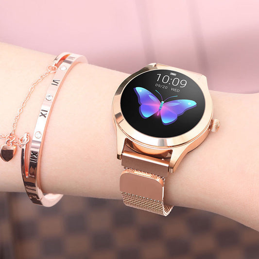 LUNIVA CARE USA smart fitness band rose gold activity tracker with step counter on wrist