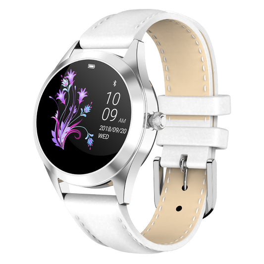 LUNIVA CARE USA smart fitness band activity tracker with step counter in white leather strap
