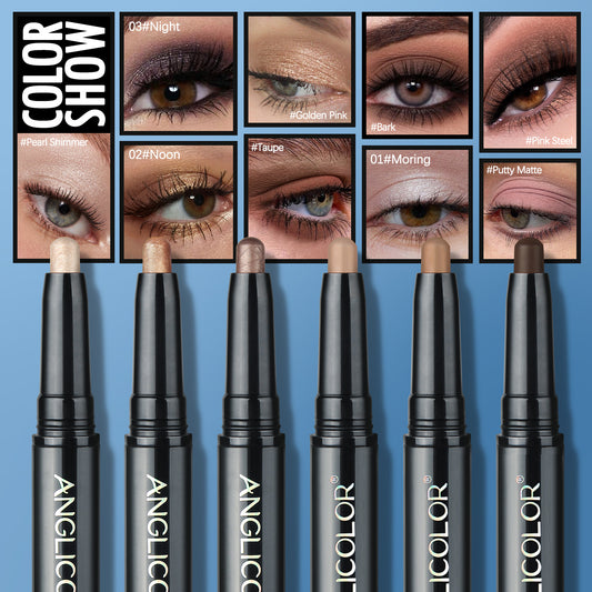 LUNIVA CARE USA double-headed eyeshadow stick set with six shades including Pearl Shimmer and Pink Steel