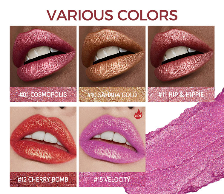 LUNIVA CARE USA smudge-proof lipstick for women shown in various colors including Cosmopolis and Cherry Bomb