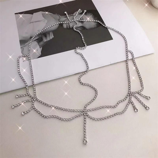 LUNIVA CARE USA bridal water diamond forehead chain sparkling silver head jewelry for festivals