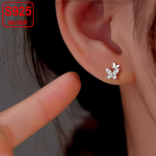 925 silver earrings for sensitive skin butterfly stud earrings by LUNIVA CARE USA