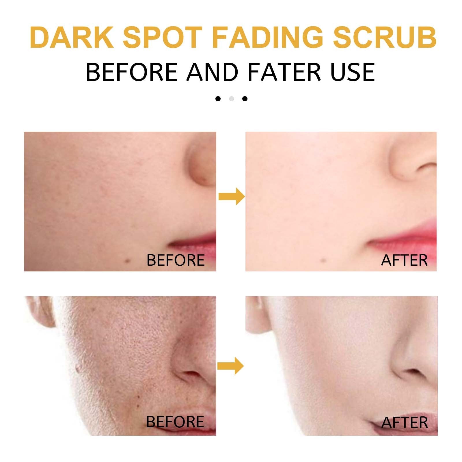 LUNIVA CARE USA dark spot fading scrub before and after images showing best skincare scrub for radiant complexion results