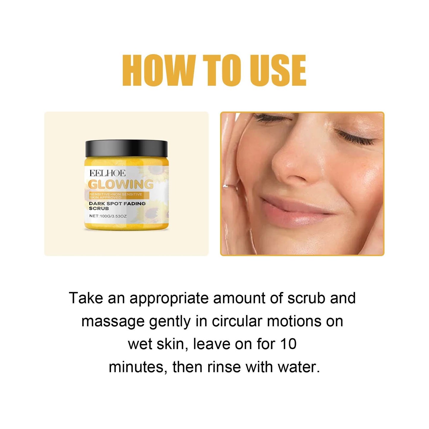How to use LUNIVA CARE USA facial scrub best skincare scrub for radiant complexion with gentle circular massage