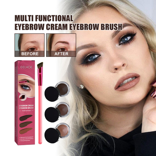 LUNIVA CARE USA eyebrow makeup tools for natural look with cream eyebrow brush and before after results