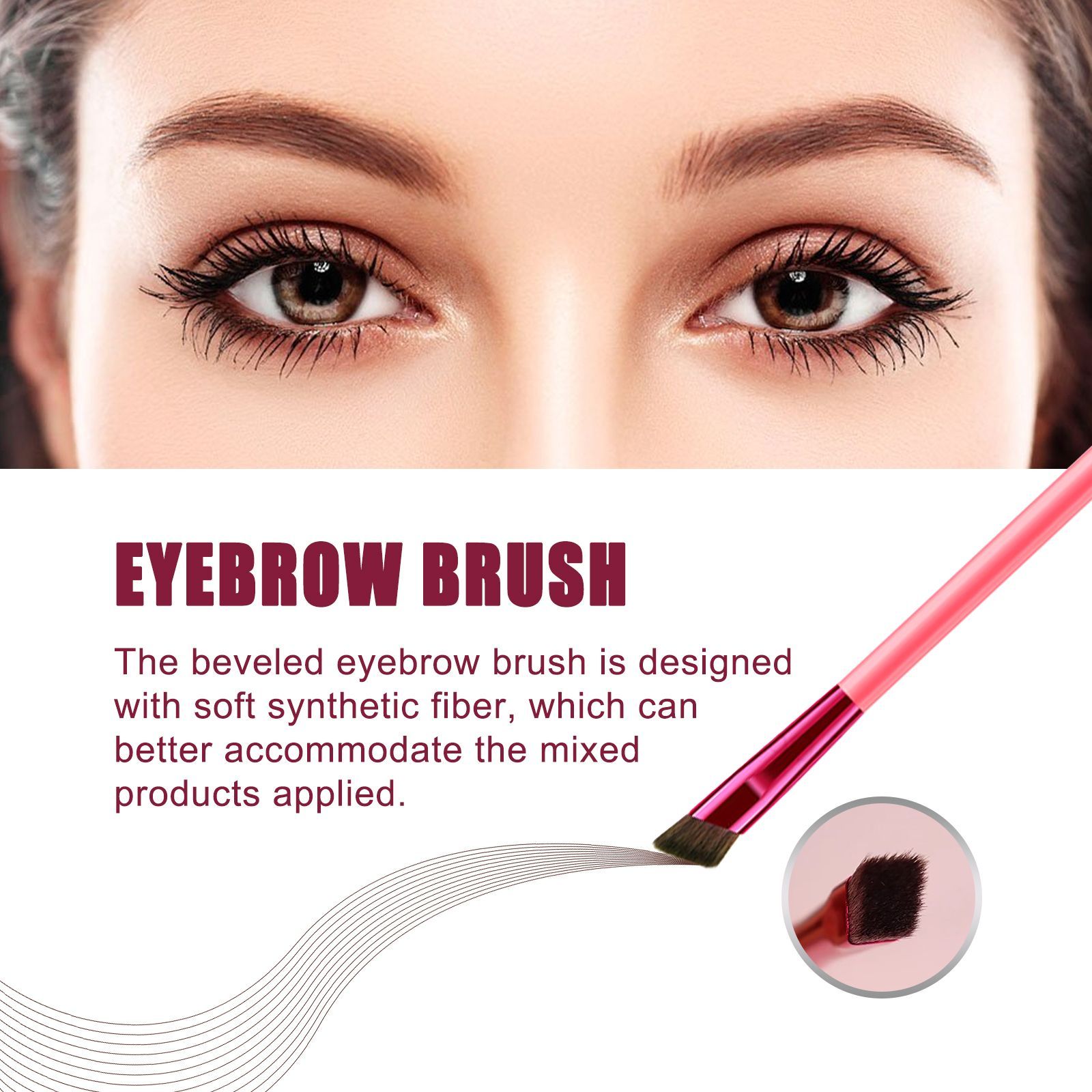 LUNIVA CARE USA eyebrow makeup tools for natural look with soft synthetic fiber angled eyebrow brush