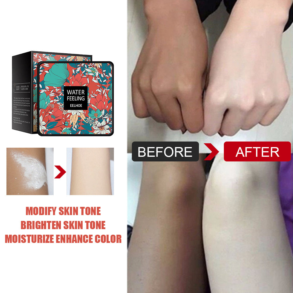 LUNIVA CARE USA hydrating bb cream for dry skin showing before and after skin tone brightening effect