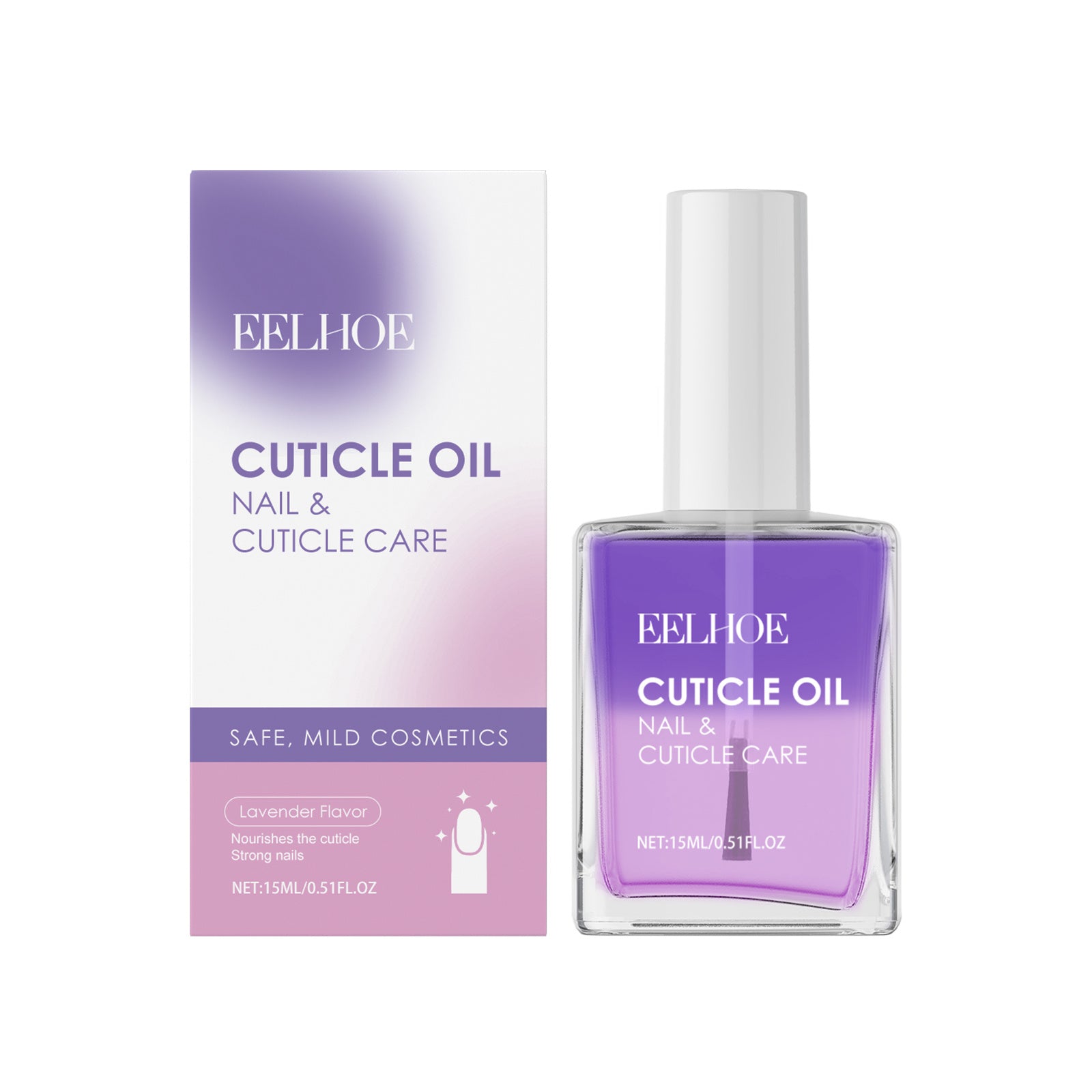 LUNIVA CARE USA hydrating cuticle oil for damaged nails in lavender flavor bottle with packaging