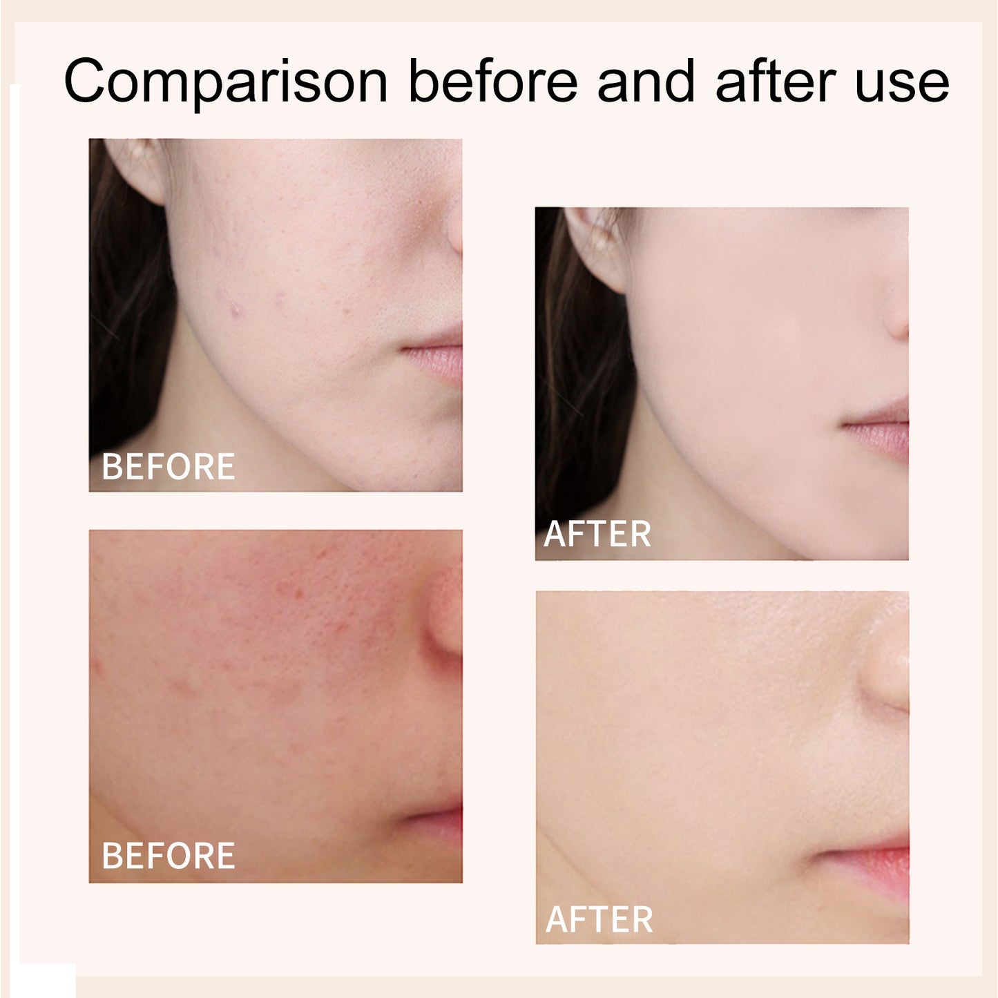 Before and after comparison showing the effect of long-lasting makeup base for glowing skin by LUNIVA CARE USA