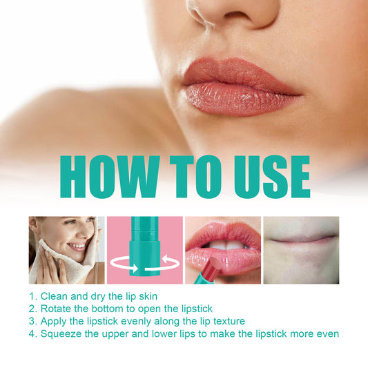 LUNIVA CARE USA moisturizing lip gloss reduces lines with step by step usage instructions on lips