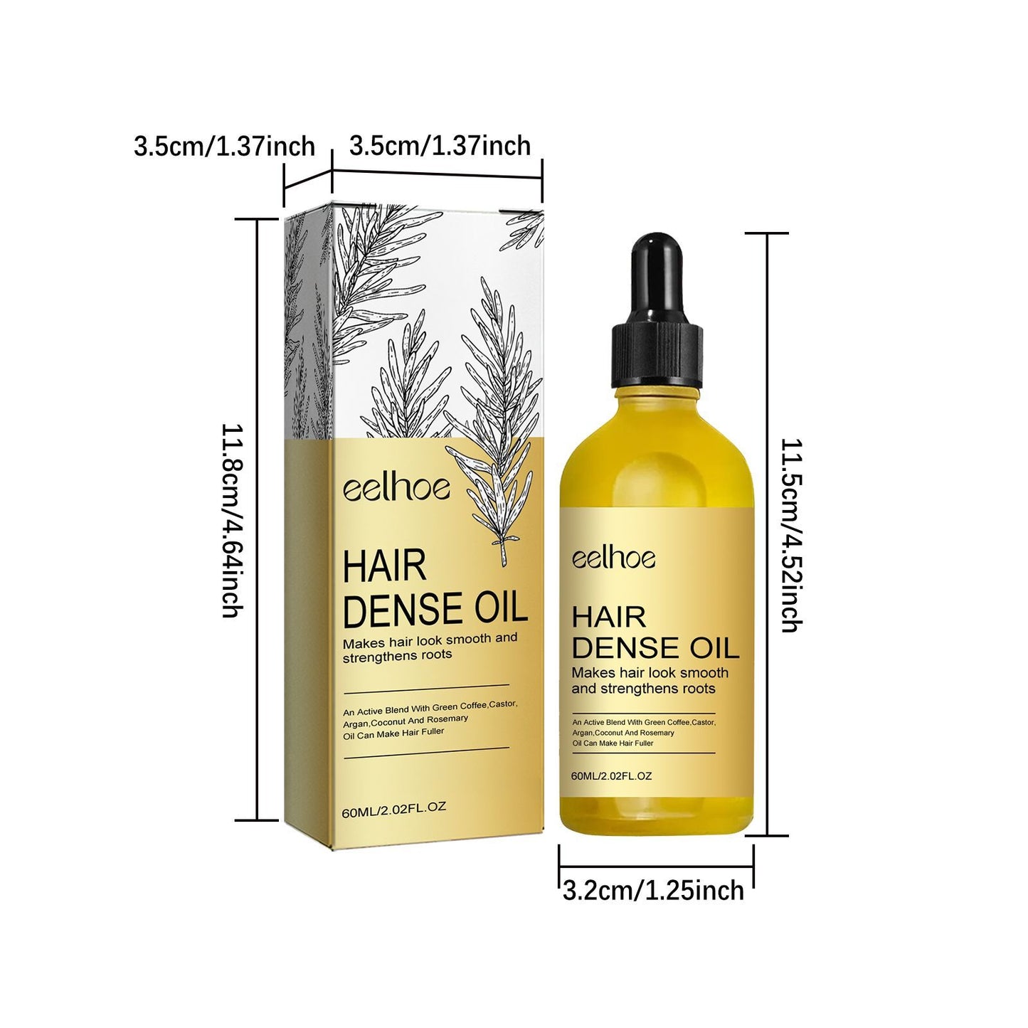 Luniva Care USA scalp repair serum for hair loss hair dense oil bottle and box with natural herb design