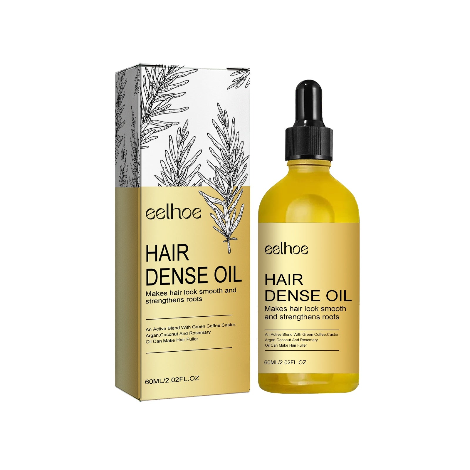 Luniva Care USA scalp repair serum for hair loss Hair Dense Oil bottle and packaging with natural ingredients