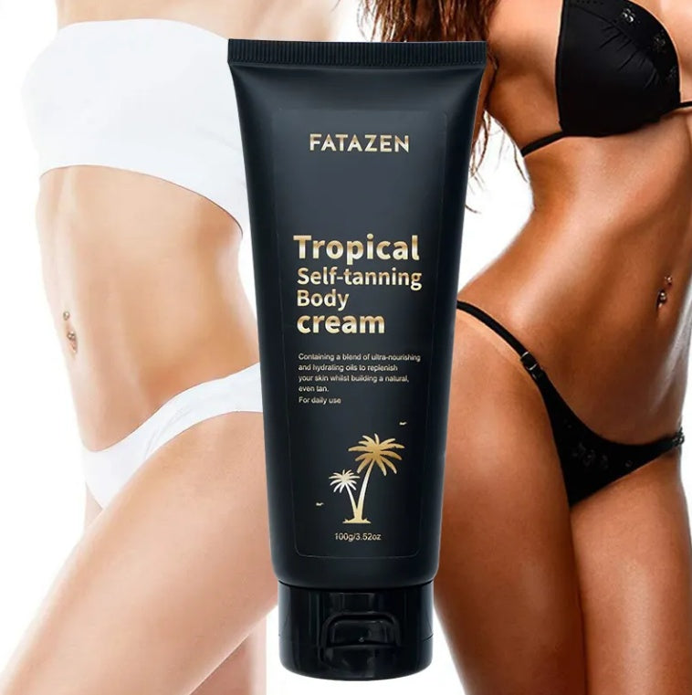 LUNIVA CARE USA hydrating tanning lotion for women Tropical Self-tanning Body Cream in black tube