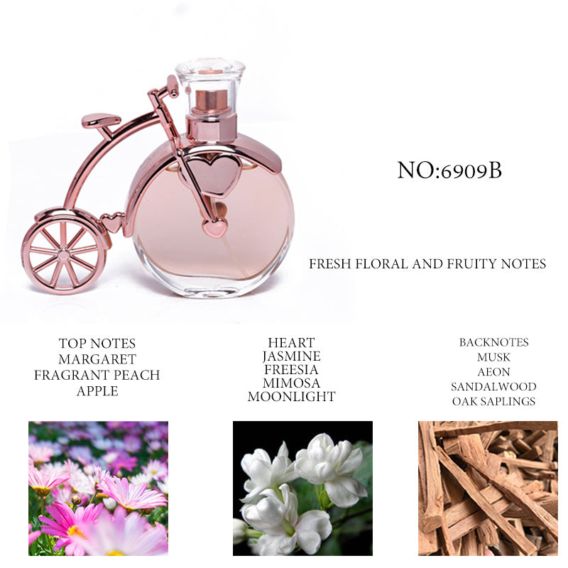 LUNIVA CARE USA floral perfume bottle shaped like a rose gold bicycle unique gift perfume for her