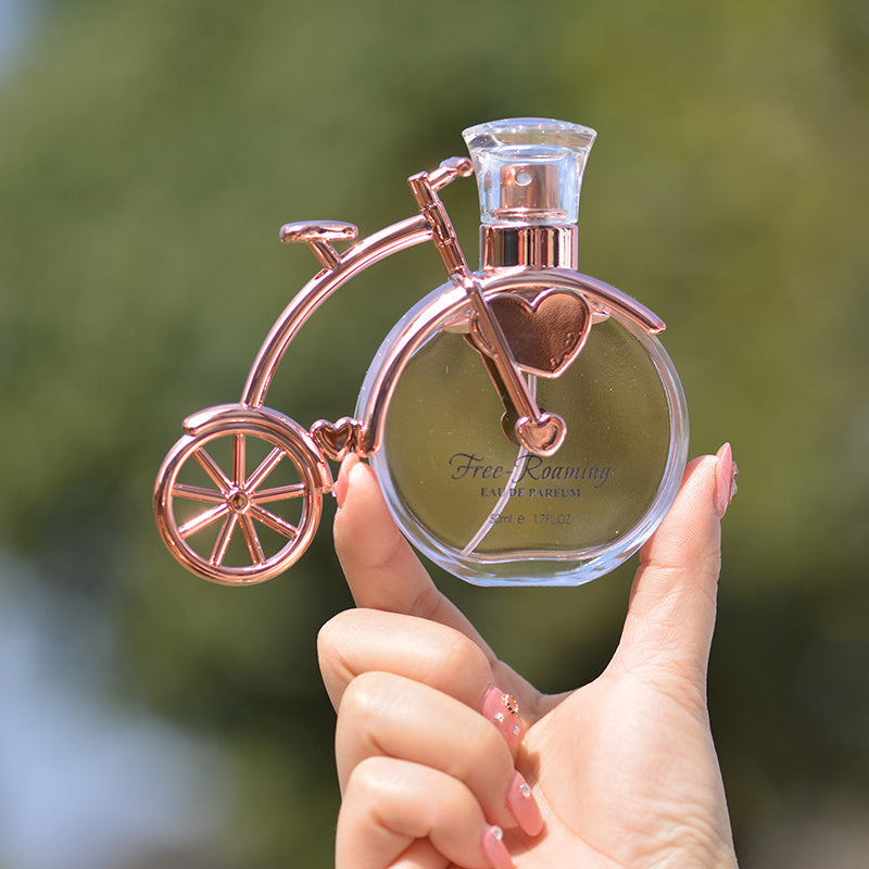 LUNIVA CARE USA floral perfume in unique bicycle-shaped bottle, perfect unique gift perfume for her
