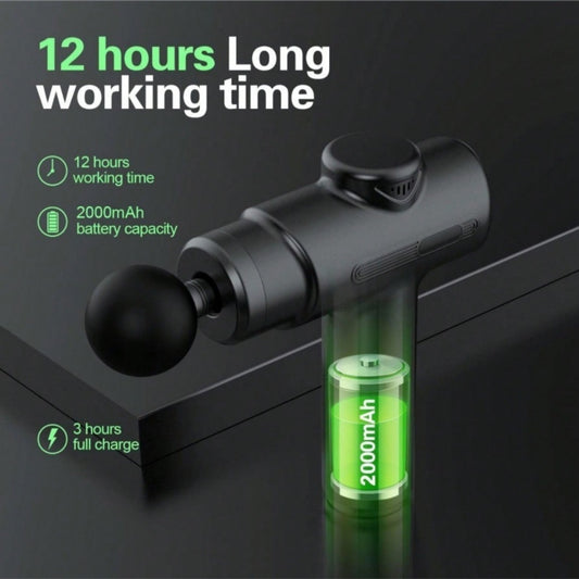 LUNIVA CARE USA deep tissue massage gun with 12 hours long working time and 2000mAh battery capacity
