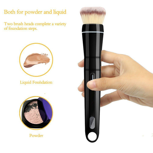 LUNIVA CARE USA best electric makeup brush for travel with dual brush heads for powder and liquid foundation