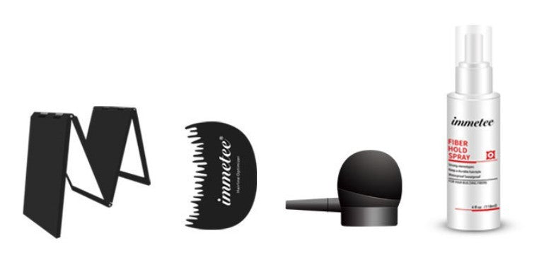 LUNIVA CARE USA hair thickening fiber concealer set with mirror, comb, applicator, and fiber hold spray