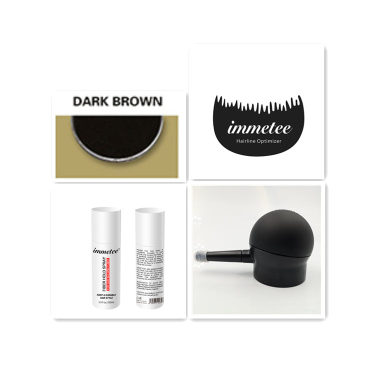 LUNIVA CARE USA hair thickening fiber concealer dark brown with applicator and packaging