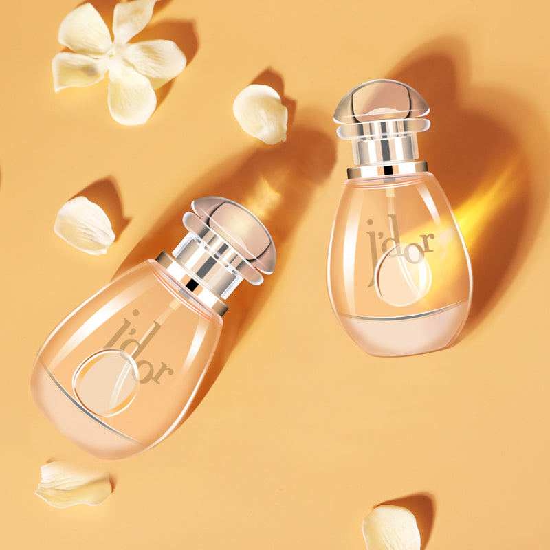 LUNIVA CARE USA best gentle perfume for sensitive skin bottles with floral petals on beige background