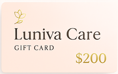 Luniva Care gift card with $200 value for self-care gift card online purchases