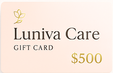 Luniva Care gift card valued at 500 dollars for self-care gift card online purchases