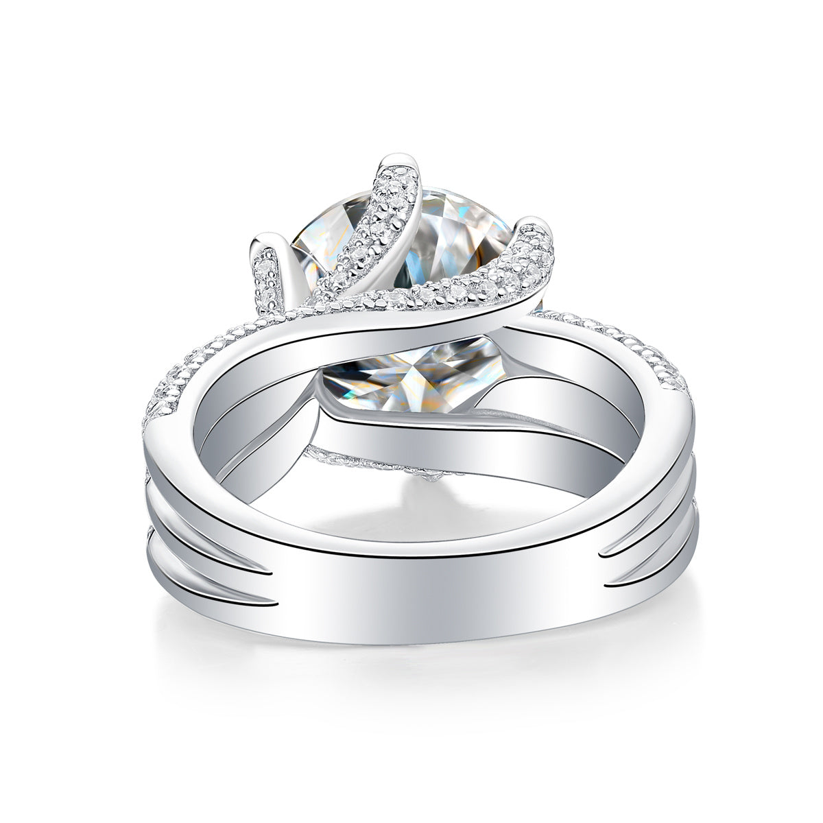 LUNIVA CARE USA luxury moissanite diamond ring in silver with sparkling stones and elegant design