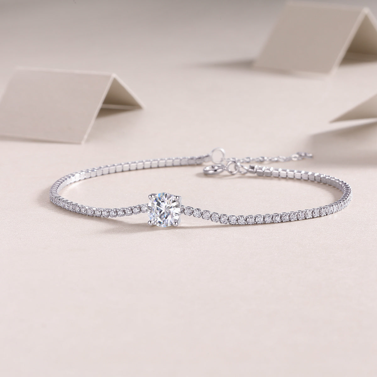 LUNIVA CARE USA elegant moissanite diamond bracelet for women with a sparkling center stone