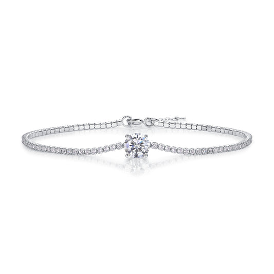 LUNIVA CARE USA moissanite diamond bracelet for women with a sparkling center stone and delicate chain