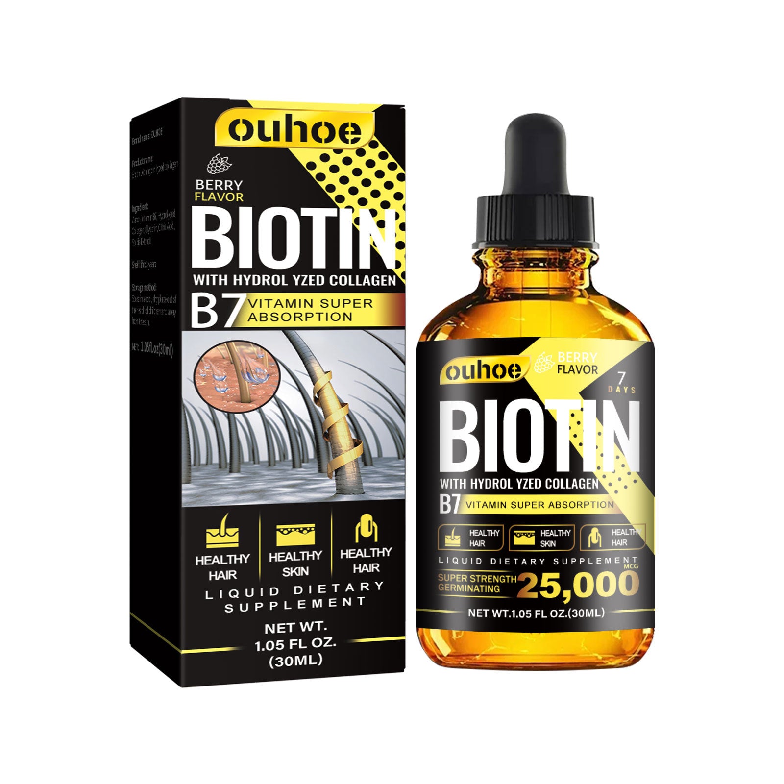 LUNIVA CARE USA best collagen supplement for hair loss Biotin liquid dietary supplement with hydrolyzed collagen